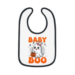 Baby Halloween Bib  Baby Is My Boo  Cute Ghost Bib | Spooky Season Baby Outfit  First Halloween Gift  Pumpkin Baby Bib