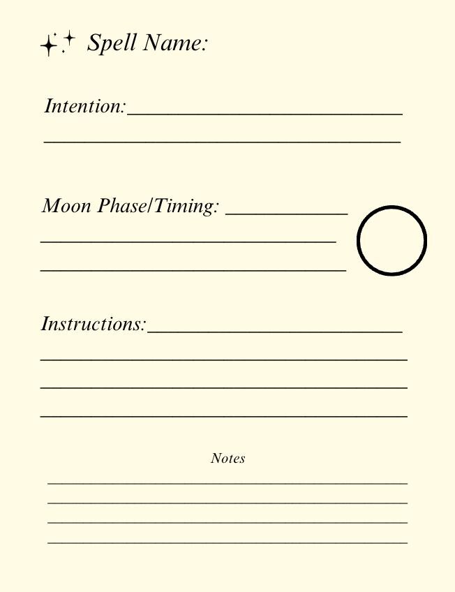 Book of Shadows Printable | Spell Templates & Ritual Reflection Pages ...