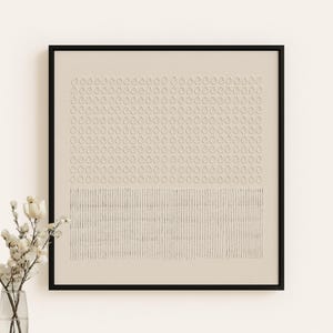 Pure Beige Textured Wall Art – Creamy White Minimalist Painting, Large 3D Texture Canvas for Living Room Decor, Modern Neutral Wall Accent