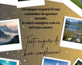 Birthday card Italian Compleanno Ovunque ti porti il tuo cammino Auguri PDF instant print