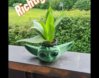 Grogu plant pot, a sweet gift for gallery and nerd decor