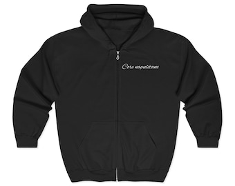 Minimalist Quote Zip Hoodie, Inspirational Sweatshirt, Unisex Layering Piece, Casual Outfit, Gift for Friends and Family Napoli Neapel