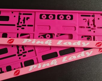 Pink Lady License Plate Holder – Pink Car Accessory for Women – Girly License Plate Mount – Cute Car Accessory – Gift for Car Fans