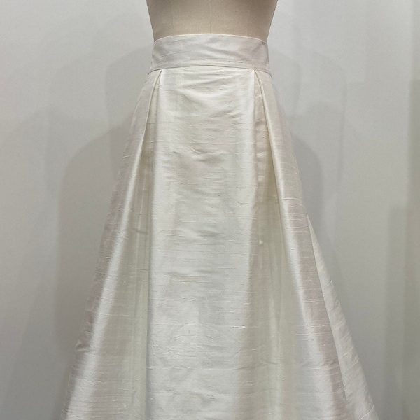 Off White Silk Shantung Ball Gown Skirt