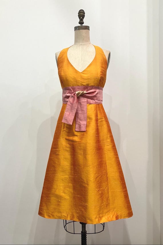 Mango Yellow Halter A-line Silk Shantung Cocktail Dress, Made to Order - Etsy Israel Mango Yellow Halter A-line Silk Shantung Cocktail Dress, Made to Order - Etsy Israel