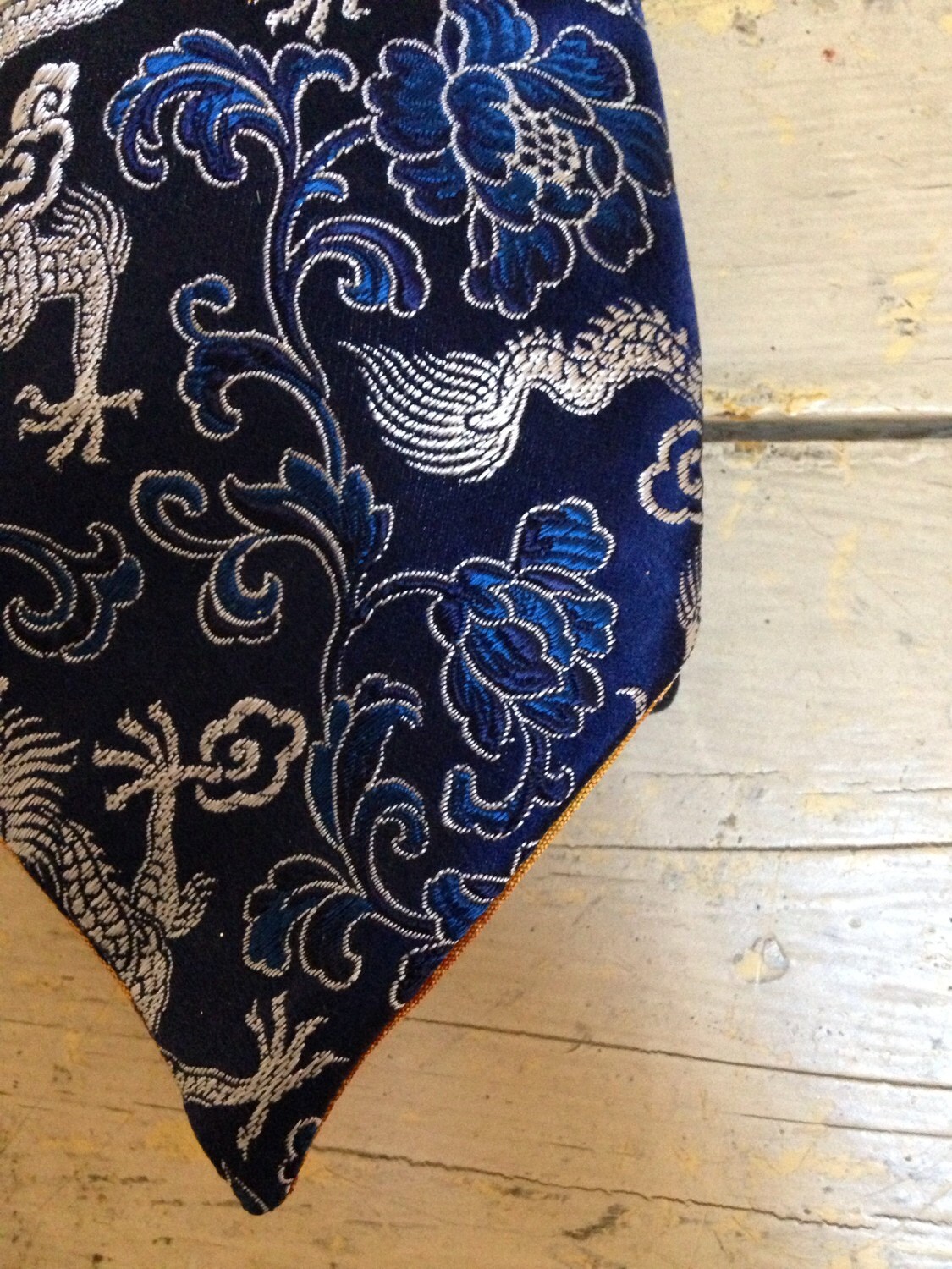 Navy Dragon Brocade Necktie - Etsy