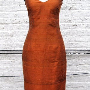 Pleated V-neck Cap Sleeve Ruffle Sheath Long Dress Burnt Orange main image 1
