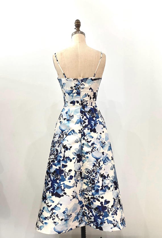 blue floral fitted dress Floral Embroidered Sequin Gown 12 / Sky Blue main image 1