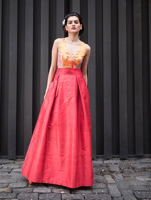 Poppy Red Long Ball Gown Formal Skirt Made to Order - Etsy