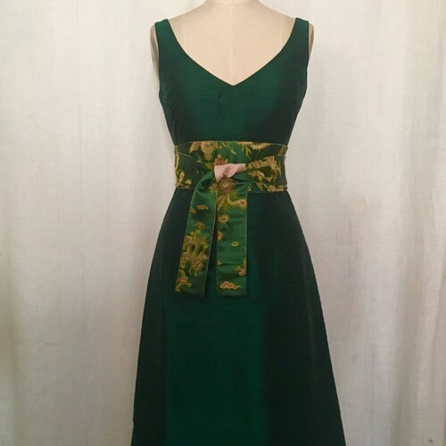 slim fit dress slacks BNWT Anthropologie Green Satin Midi Dress main image 0