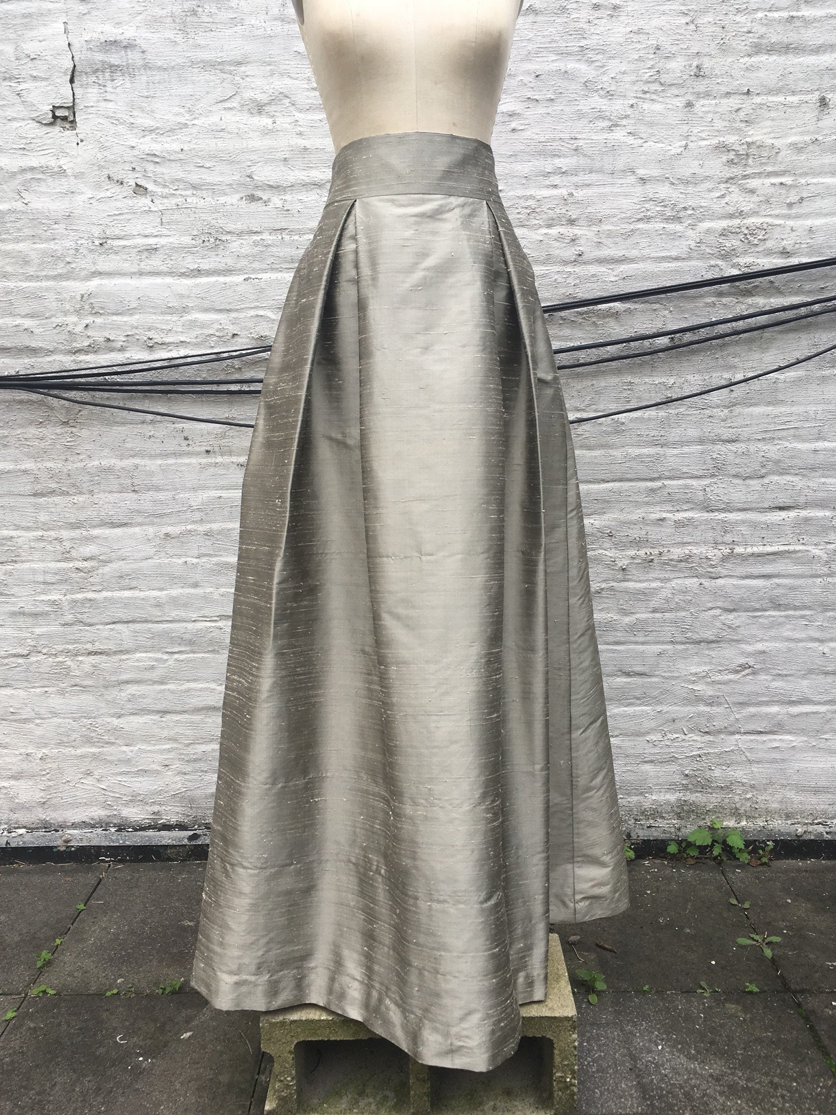 silver gray ball gown