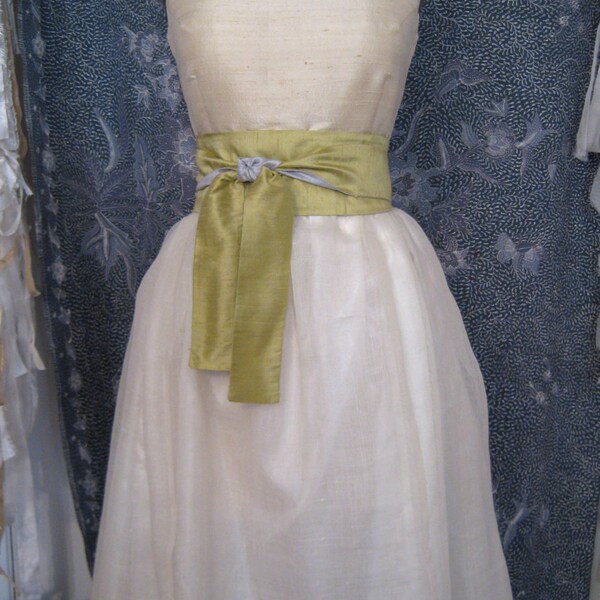 Ivory Shantung & Linen Gauze Retro Short Wedding Dress