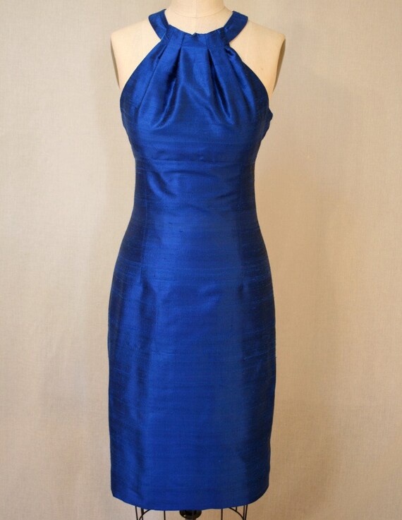 sapphire blue sheath dress