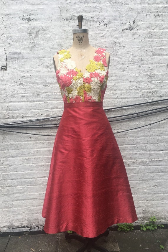 coral tea dress