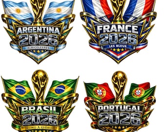 Wereldkampioenschap voetbal 2026 png-bundel, FIFA Wereldbeker 2026-bundel, 2026 voetbalteams png-bundel, ontwerpen voor 4 landenvoetbal, ontwerpen wereldkampioenschap voetbal