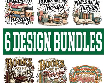 Book Are My Therapy png, bloemenboek png, boek png ontwerpbundel, boekenliefhebber png, retro esthetische kunst, vintage shirtsublimatie