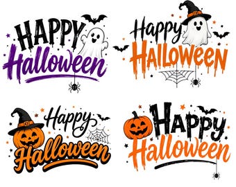 Halloween Spooky Vibes PNG-bundel,leuke Halloween-spook PNG-bundel,Retro Halloween PNG-bundel,Halloweenheks en pompoen, png-bundel