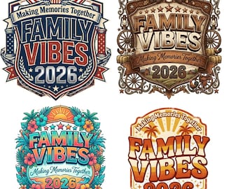 Familievakantie 2026 PNG-bundel, bijpassend shirtontwerp voor familie-uitje, Beach Family Vibes PNG, familiereünie, digitale download, sublimatie