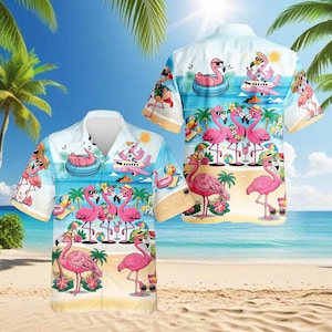 Flamingo hawaii shirt - Etsy 日本