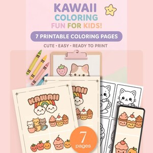Kawaii Coloring Pages for Kids – 7 Ready-to-Print Fun Sheets!