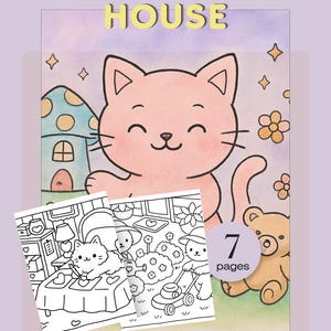 Cozy Cat Coloring Book for Kids – Cute Whimsical Cat Adventures, Fun Activity Pages, Printable Coloring Book, Perfect for Toddlers & Kids