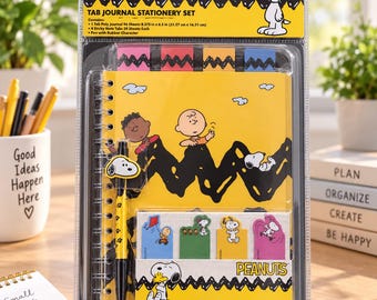Cuaderno de Snoopy, set de papelería de Peanuts con pestañas adhesivas y bolígrafo, diario de Charlie Brown (regalo)