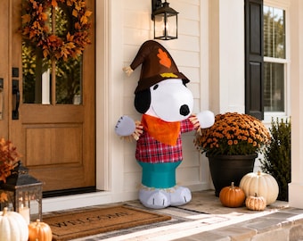 Espantapájaros inflable de Snoopy de Peanuts de 1 metro / Decoración de jardín para otoño / Decoración de Acción de Gracias
