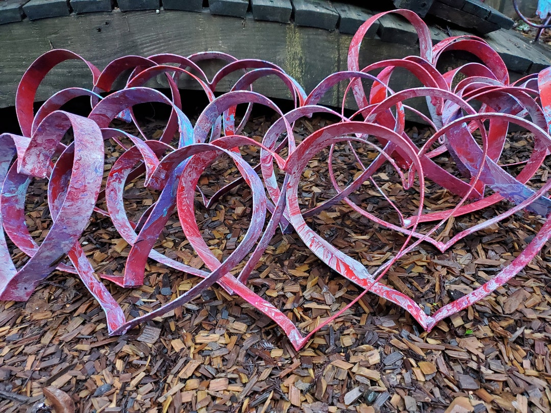 A Colorful Wine Barrel Hoop Heart Made in California's Etsy