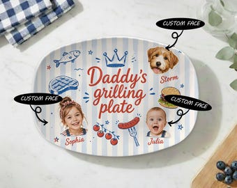 Personalized Platter: Custom BBQ Plate Photo Face Grilling Tray