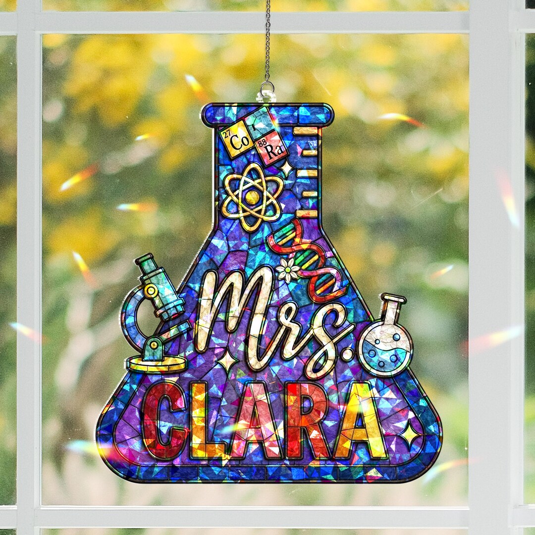 Hanging Card Science Personalized Science Teacher Hologram Window Hanging, Chemistry ...