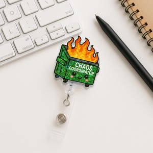 Funny Chaos Coordinator Badge Reel: Work Humor ID Holder