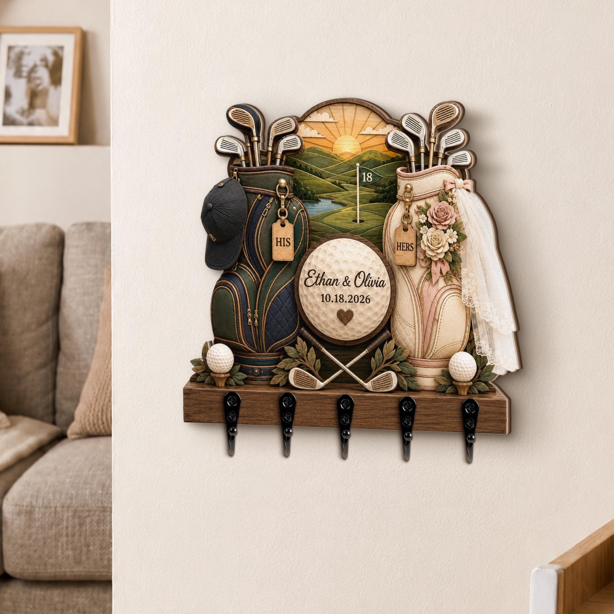Golf Key Rack - Etsy