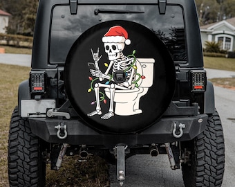 Lustige Skelett-Weihnachtsreifenabdeckung, wasserdichtes Geländewagen-Radzubehör
