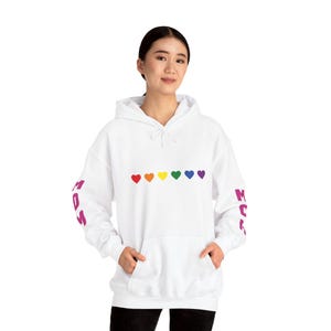 Mom Unisex Heavy Blend Hooded Sweatshirt, Mother&#39;s Day Gift, Mom Birthday Present, Cozy Hoodie for Mom, Gender Neutral Pullover, Family