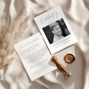 Personalized Memorial Prayer Card: Funeral Remembrance (Digital or Printed)