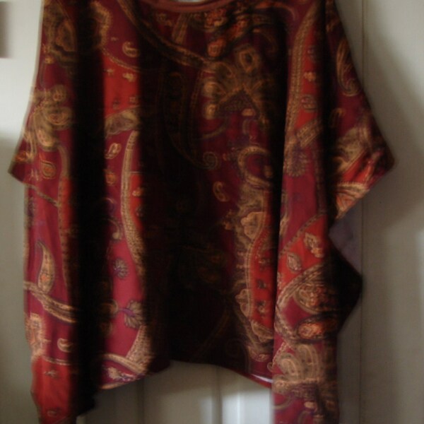 Paisley Top Plus size cotton top Tunic top Festival top hippie top boho top hippy top boho hippie top plus size clothing 2X 3X 4X deadhead