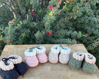 Handmade Crochet Baby Booties | Soft & Cozy | Size Newborn-3 Months | Neutral Baby Shoes