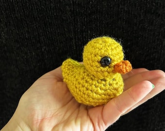 Handmade Crochet Yellow Duck Plush – Amigurumi Toy