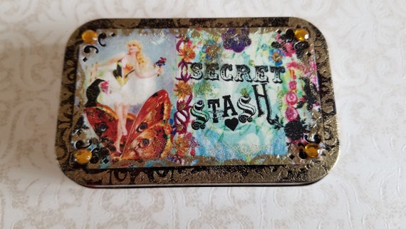 Secret Stash Fairy Decoupage Altoid C Tin Repurposed As A Etsy