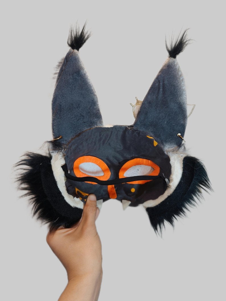 Fur Mask Forest Lynx Cat Mask Paws Tail Set | Handmade Realistic Faux Fur ...