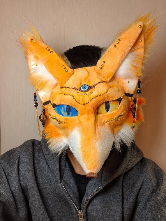 BABYL 金キツネ祭り 2017年 FOX MASK 新品未使用 Mystic Oracle Fox Therian Mask and Tail Set – Handmade