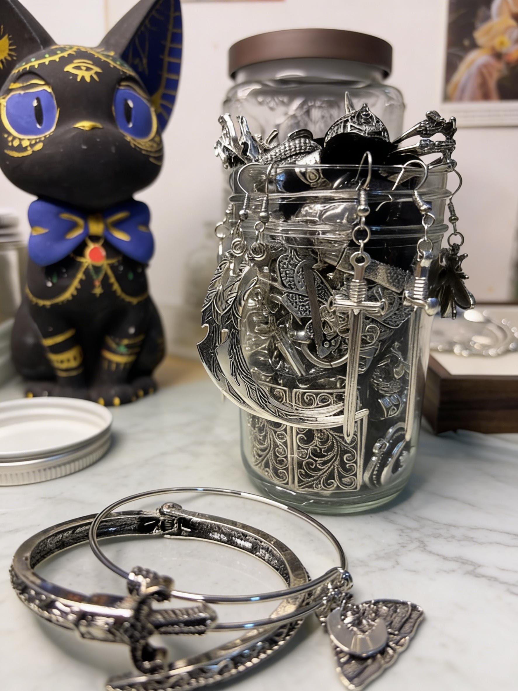 Mystery jewelry jar silver - Etsy 日本