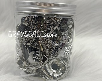 Mysterious Jewelry Jars, Silver Vintage Jewelry Jars, Vintage Necklaces, Bracelets, Rings, Earrings, Pins And Trinkets, Jewelry Boxes Gift