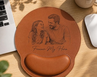 Personalized Mouse Pad For Dad, Custom Photo Wrist Rest Pad, Dad Birthday Gift