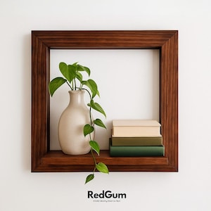 Solid Pine Wood Frame Shelf – Minimal Wall Display Shelf