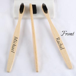 Personalized Bamboo ToothbrushesCustom Name Toothbrush,Travel Toothbrush,- Eco-Friendly Family Toothbrush Multipack -Zero Waste,Plastic Free