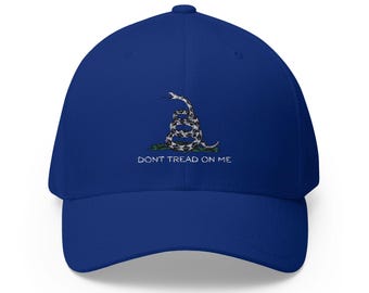 Black Hat Subdued Gadsden Flag Snake Flexfit Cap - Black, Embroidered, Stretch Fit (Model 5001) Black Flexfit Visor Hats For Men - Foto 9