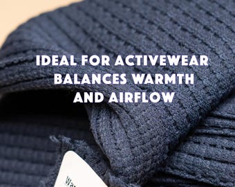 Tejido de malla Polartec Power Dry por metro, malla técnica reciclada azul para MYOG