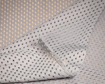 Portuguese Technical Sports Mesh Fabric Cyan Performance Polyester Mesh - grey