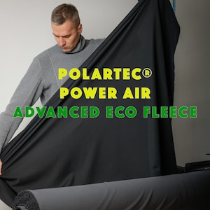 RARE Polartec Power Air™ - Black  -  This Fabric is Unique. Sold by the Meter